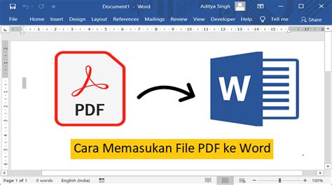 Cara Memasukan File Pdf Ke Word